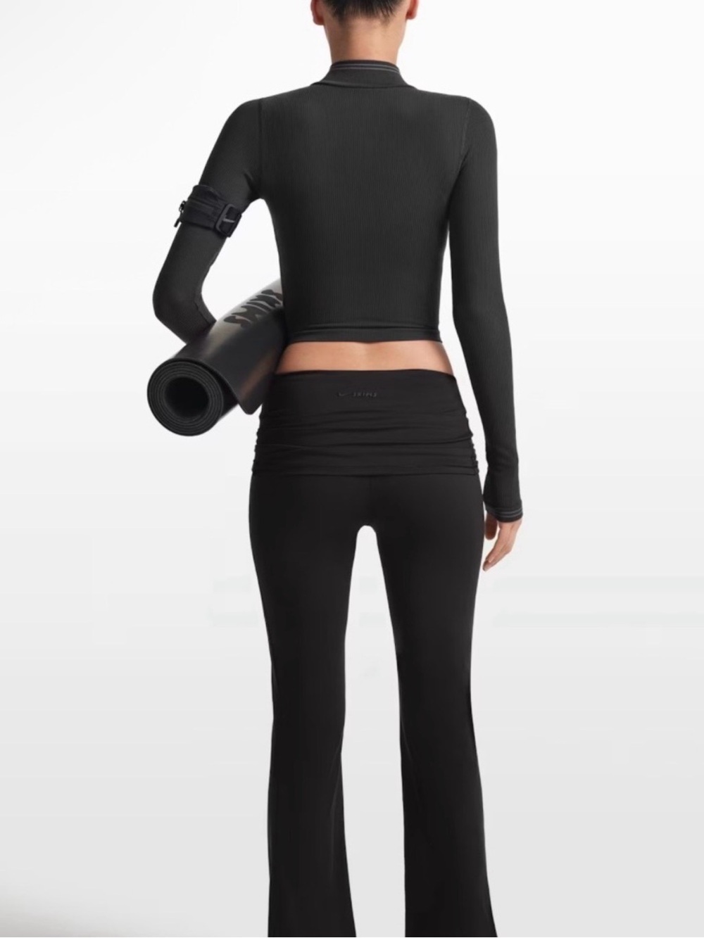 SKIMSxNike - NWT- Matte Foldover Slim Flare Leggings- Size Small- Obsidian - Picture 5 of 16